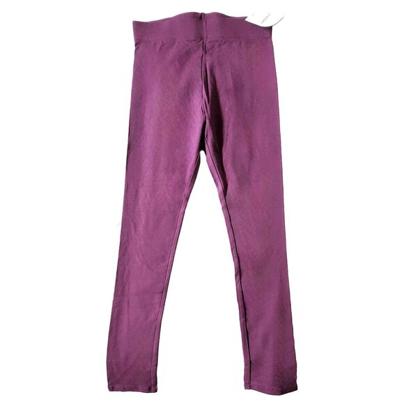 NWT Forever 21 Burgundy Plum Pink Purple Cotton Leggings Pants - Picture 2 of 4